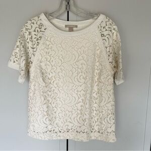 Banana Republic Cream Lace Top- Medium